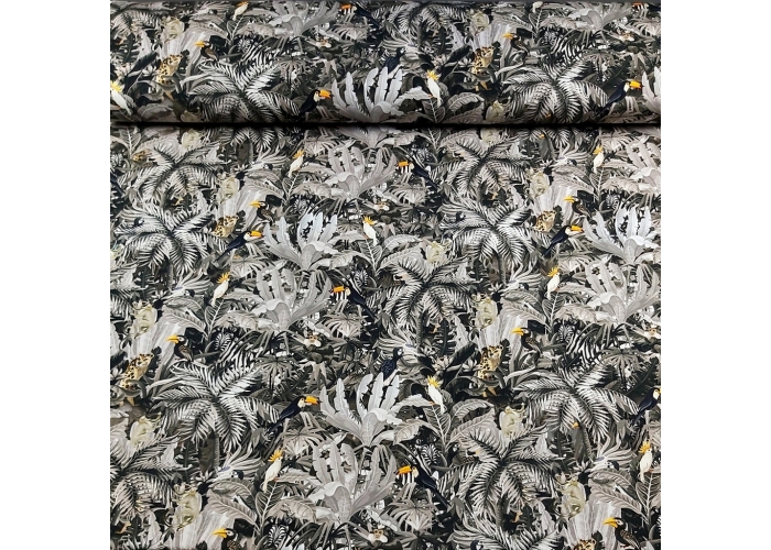 DZIANINA SINGIEL JERSEY - SZARA JUNGLA - 190g/m²/180cm